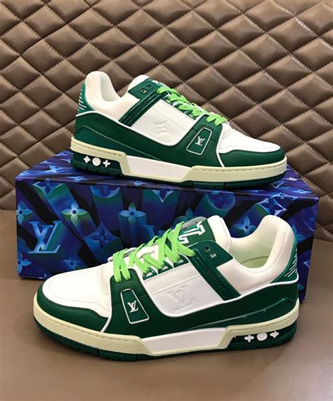 lv green sneakers|green louis vuitton sneakers.